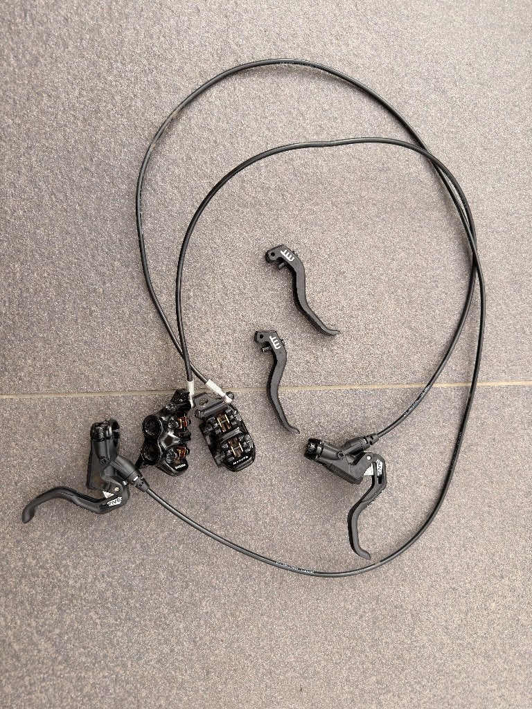 Magura MT5 Remmenset + Schijven + 1-Finger Hendels, Remmen, Gebruikt, Magura, Kinderfiets