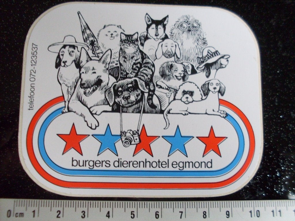 sticker burgers dierenhotel egmond kat hond poes, Verzenden, Zo goed als nieuw, Bedrijf of Vereniging