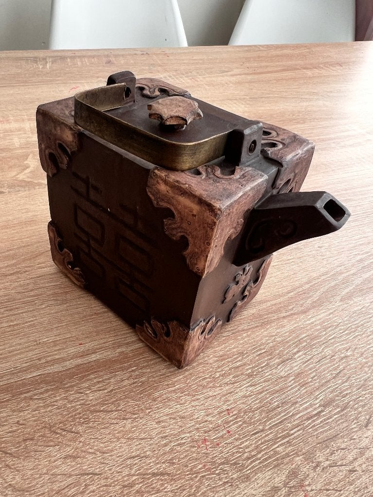 Antieke Chinese theebus / voorraadpot van klei met deksel, Antiek en Kunst, Ophalen