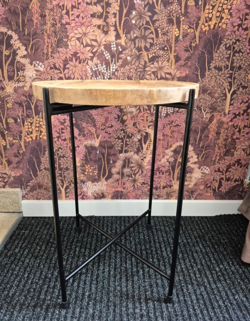 Bijzettafel Z.s.m ophalen, Minder dan 55 cm, Rond, Zo goed als nieuw, Ophalen