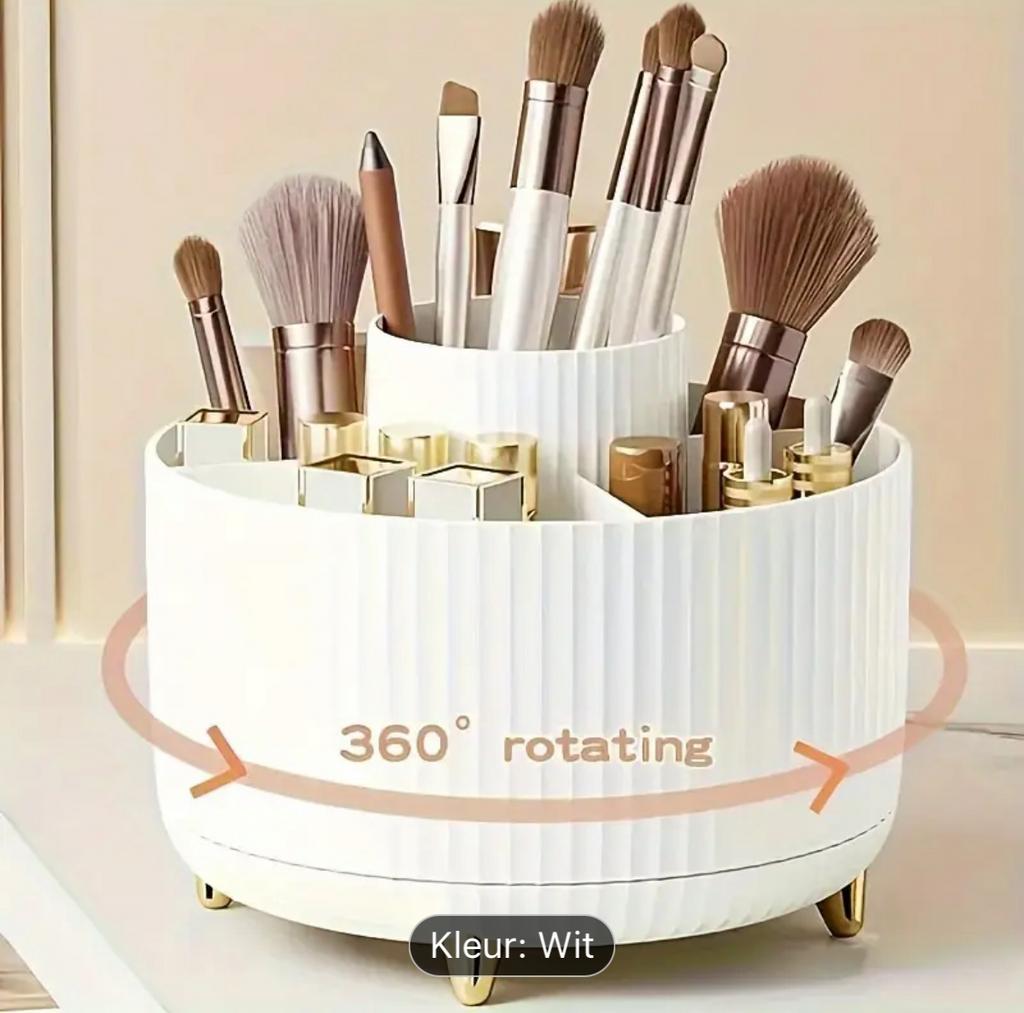 360 Draaibare Make-up Organizer - Wit, Gehele gezicht, Wit, Nieuw, Ophalen of Verzenden