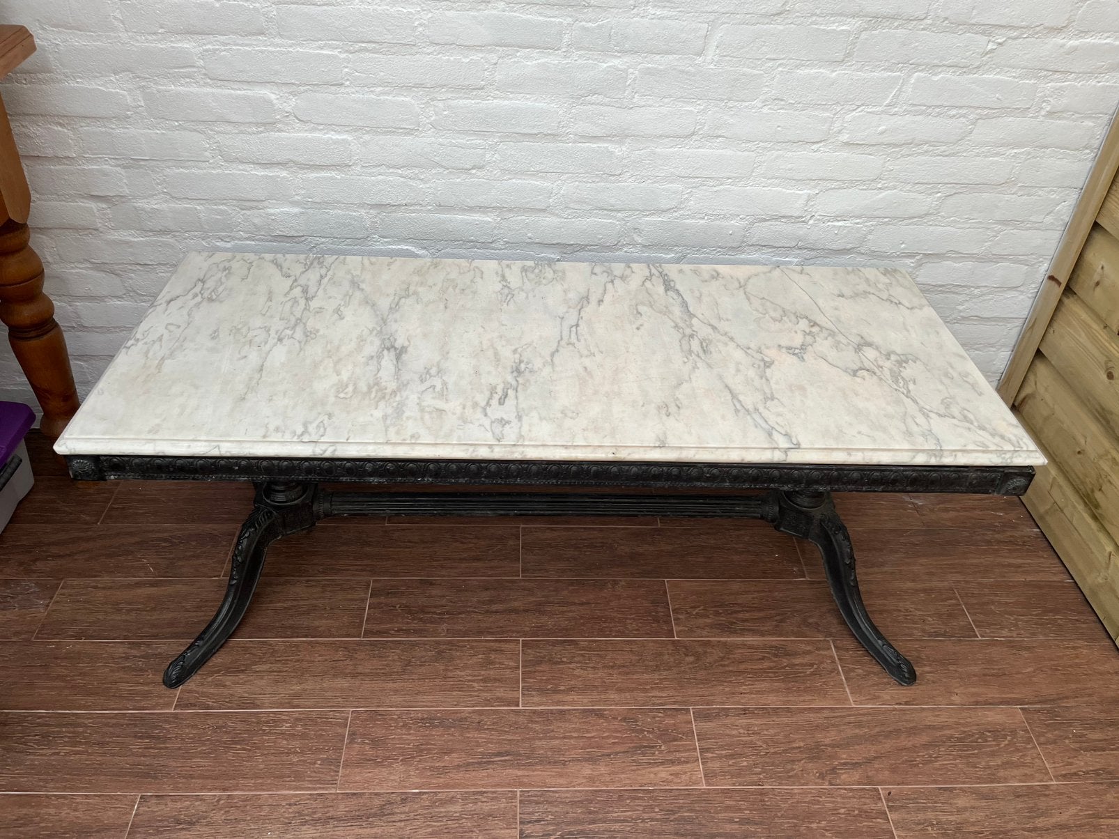 Antieke tafel met marmer blad, Ophalen