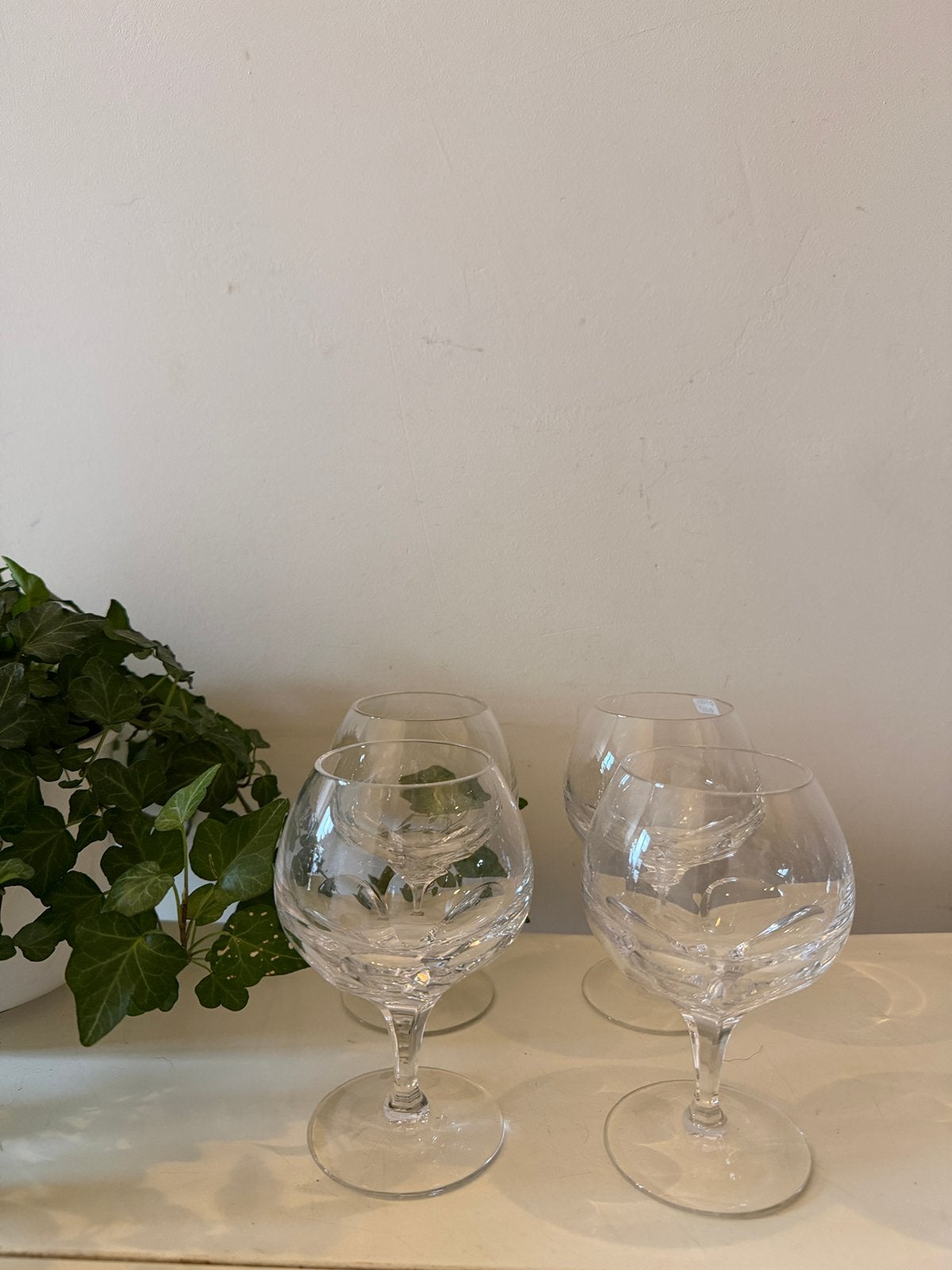 Set van 4 kristallen vintage cognac glazen, Ophalen of Verzenden