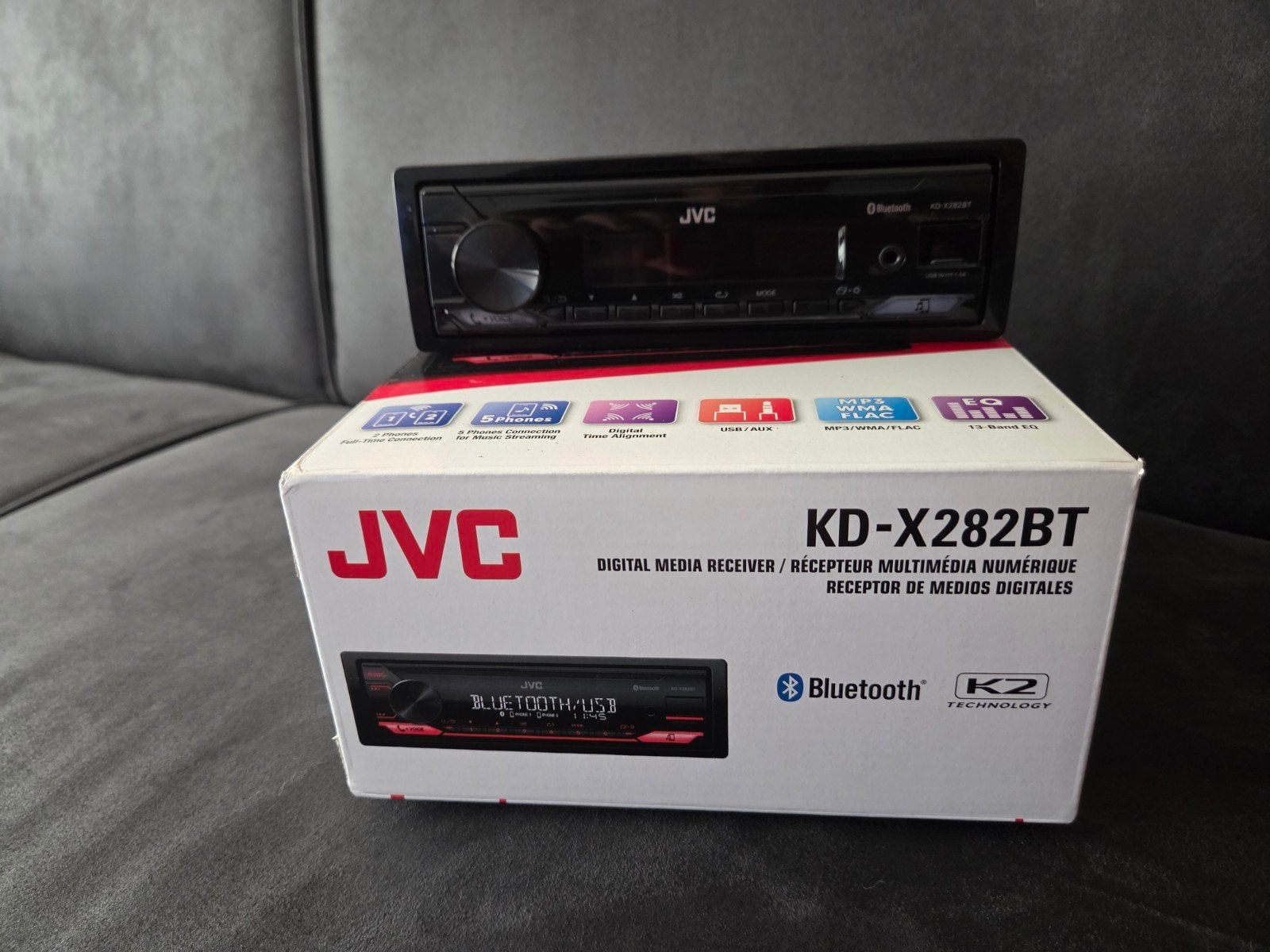 JVC KD-X282BT nieuw staat, Auto diversen, Autoradio's, Ophalen of Verzenden, Zo goed als nieuw