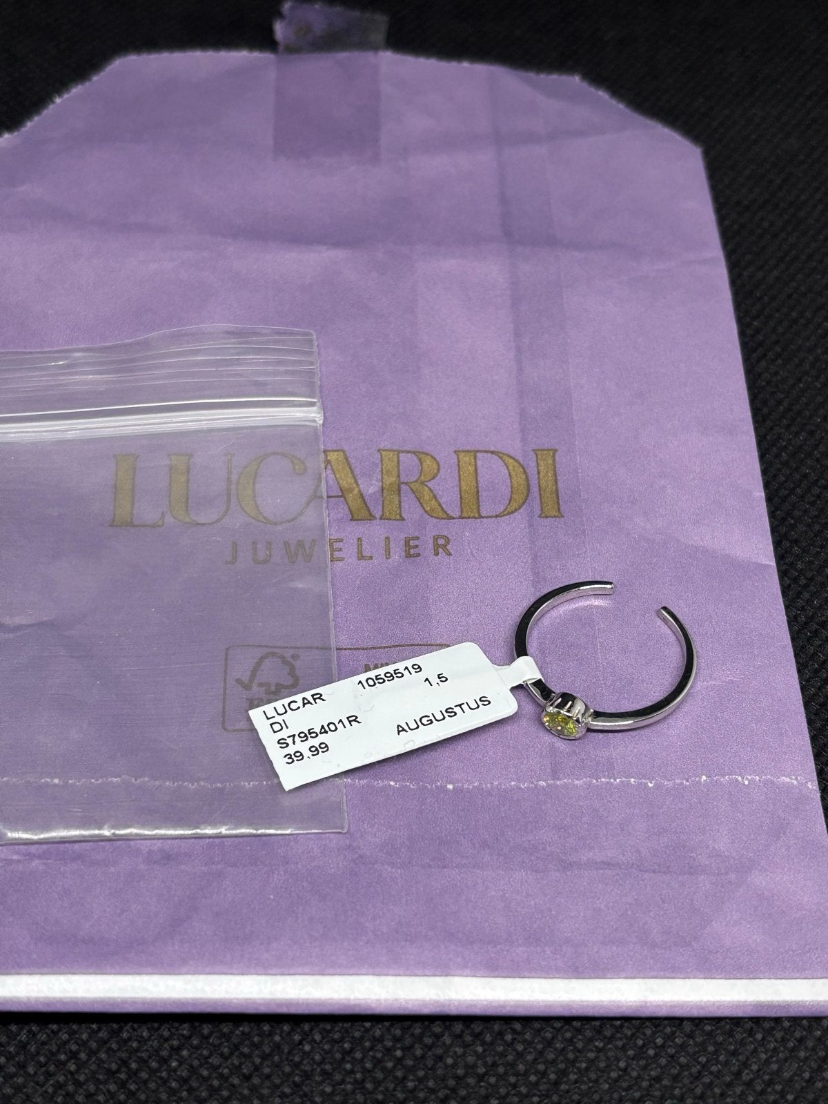 Nieuwe Lucardi ringen met edelsteen, Nieuw, Ophalen of Verzenden, 17 tot 18, Met edelsteen