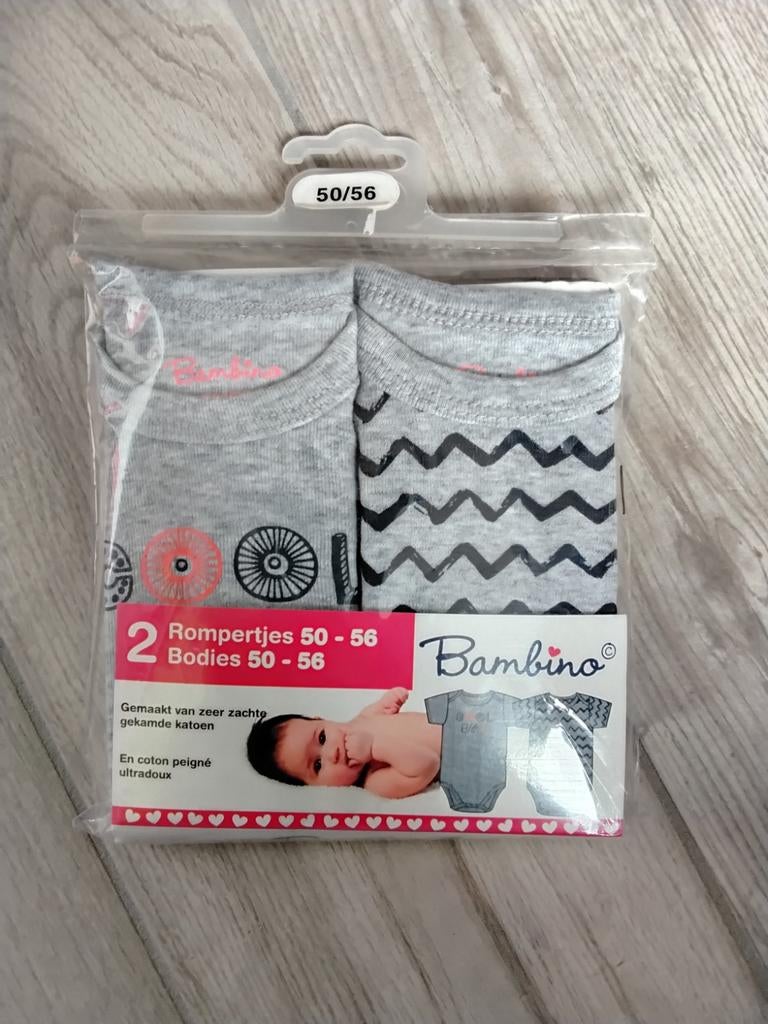 Bambino Rompertjes 50-56 - 2-pack, Ophalen of Verzenden, Nieuw, Bambino, Jongetje