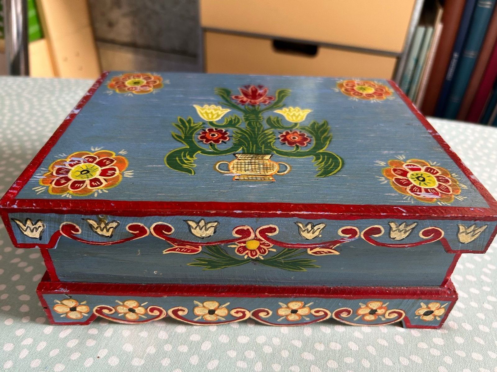 Vintage Muziekdoosje met Bloemenmotief - Limelight, Antiek en Kunst, Ophalen of Verzenden