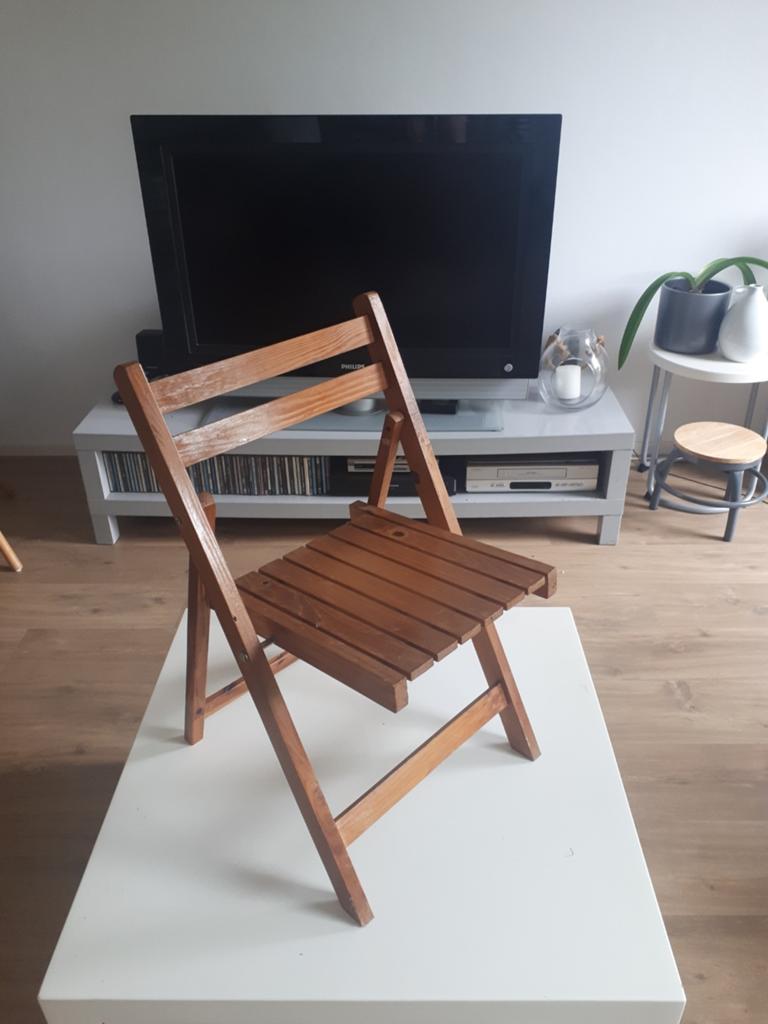 Te koop houten kinder klapstoel, Ophalen, Overige typen