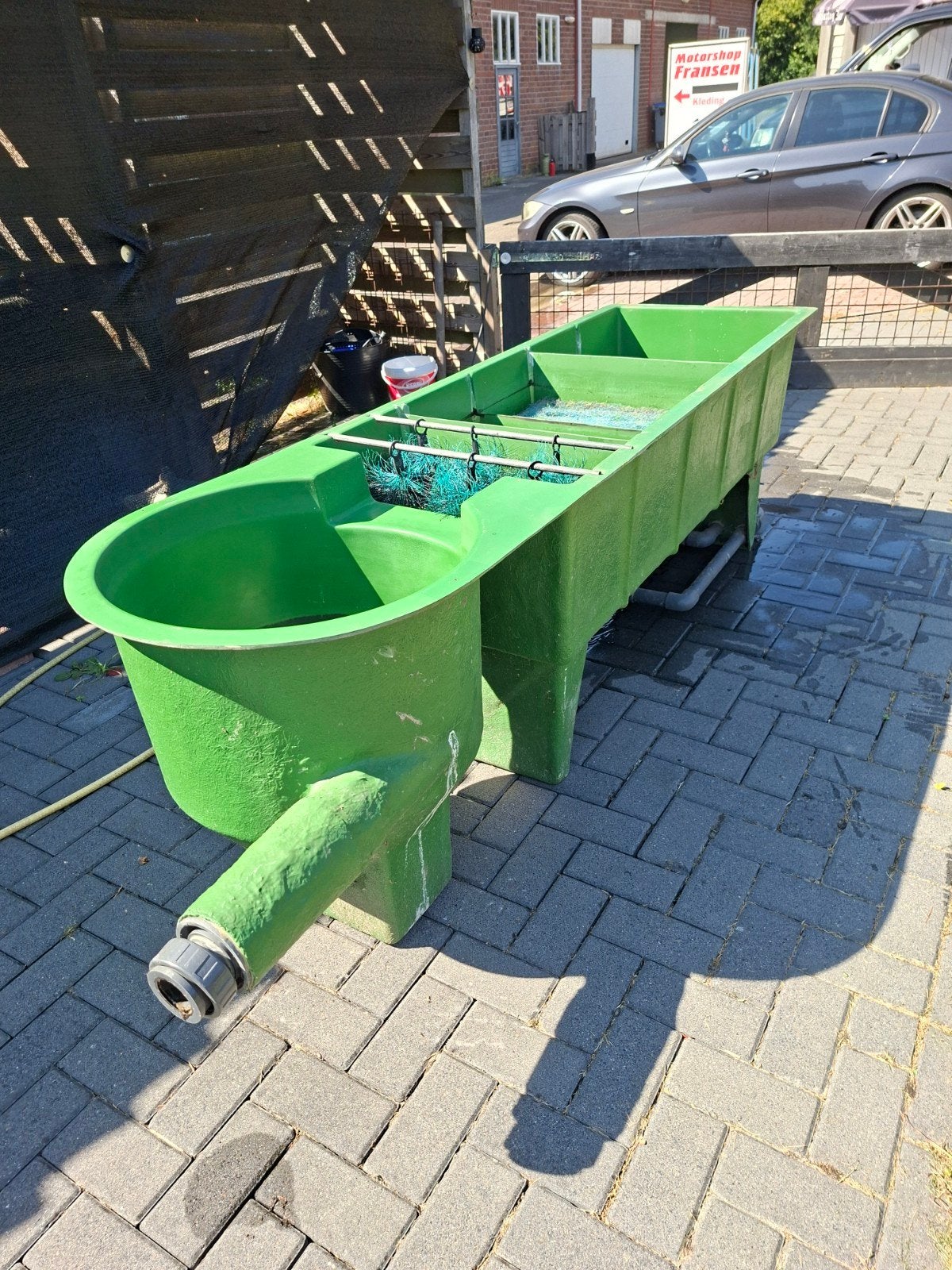 Grote vijverfilter met borstels en matten, Ophalen