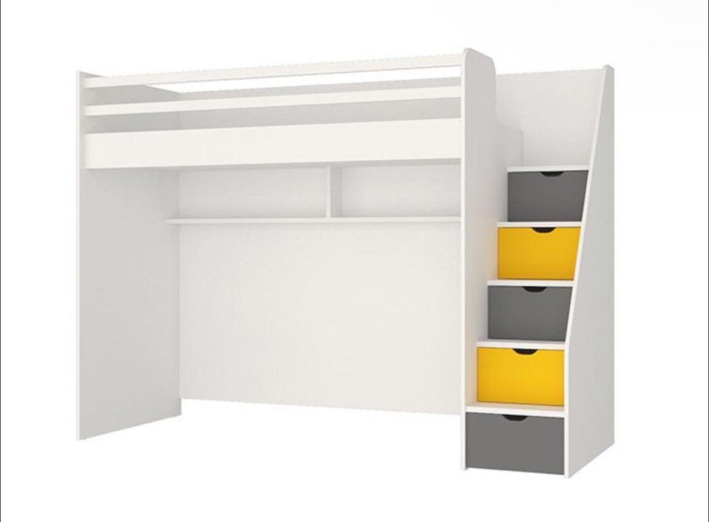 Jongens hoogslaper met bureau-tafel en kast, Ophalen, Gebruikt, 90 cm, Eenpersoons