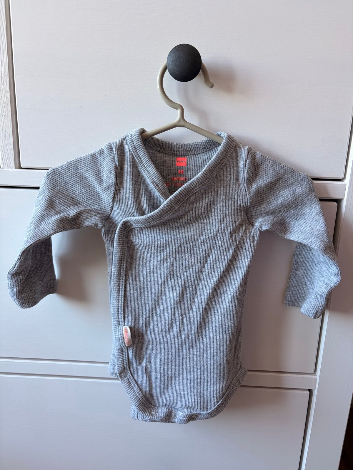 Hema overslagromper grijs maat 50 bamboe, Ophalen of Verzenden, Gebruikt, Jongetje of Meisje, Nacht- of Onderkleding