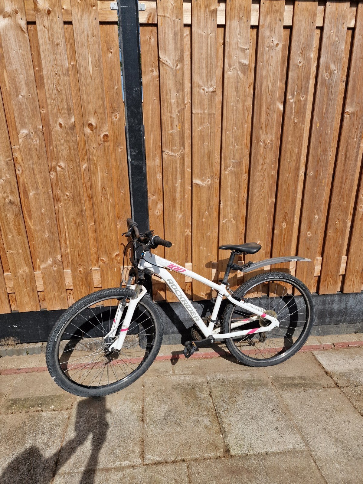 Rockrider ST100 Mountainbike - Wit/Roze, Gebruikt, Hardtail, Velgrem, 49 tot 53 cm