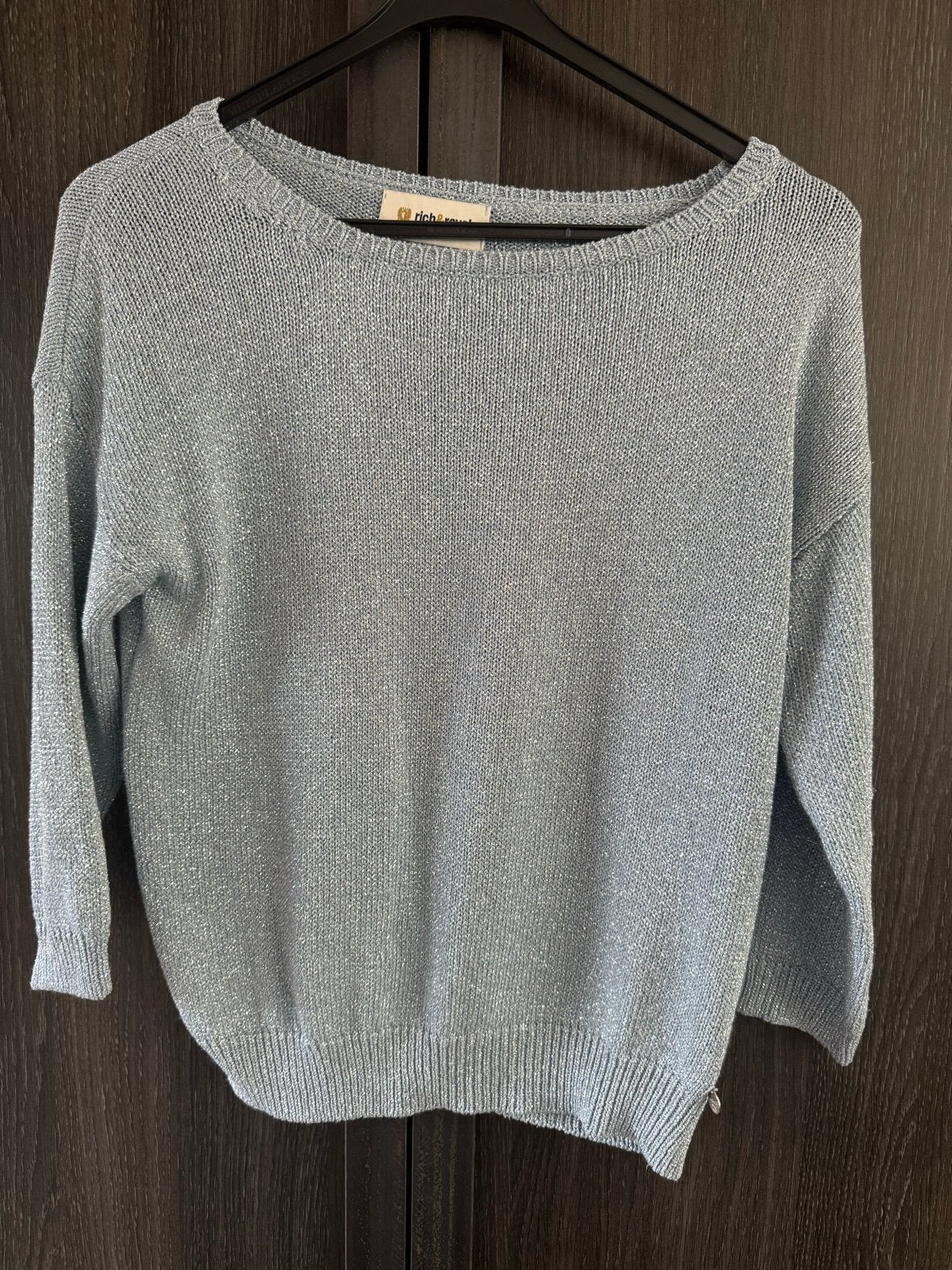Rich & Royal trui maat M - Lichtblauw met glitter, Ophalen of Verzenden, Zo goed als nieuw, Maat 38/40 (M), Blauw