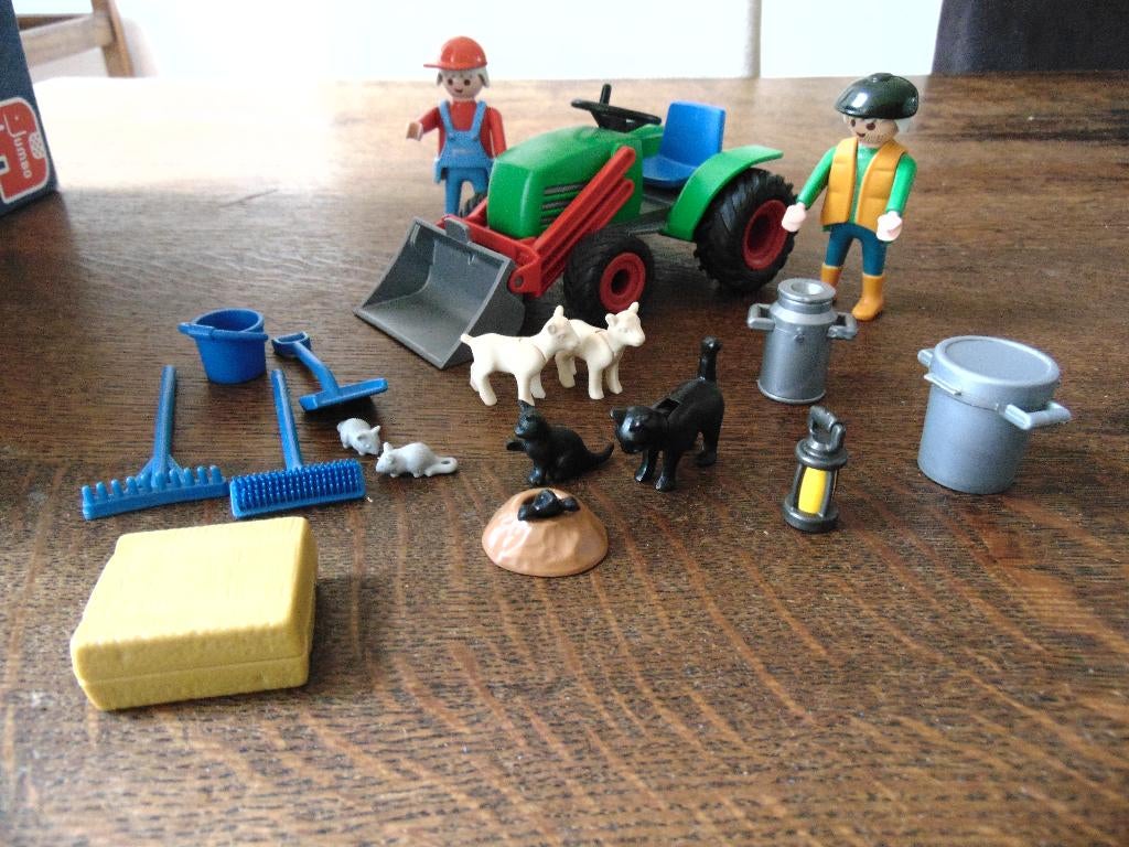 Playmobil tractor met Popjes en dieren, Ophalen of Verzenden, Gebruikt, Los playmobil
