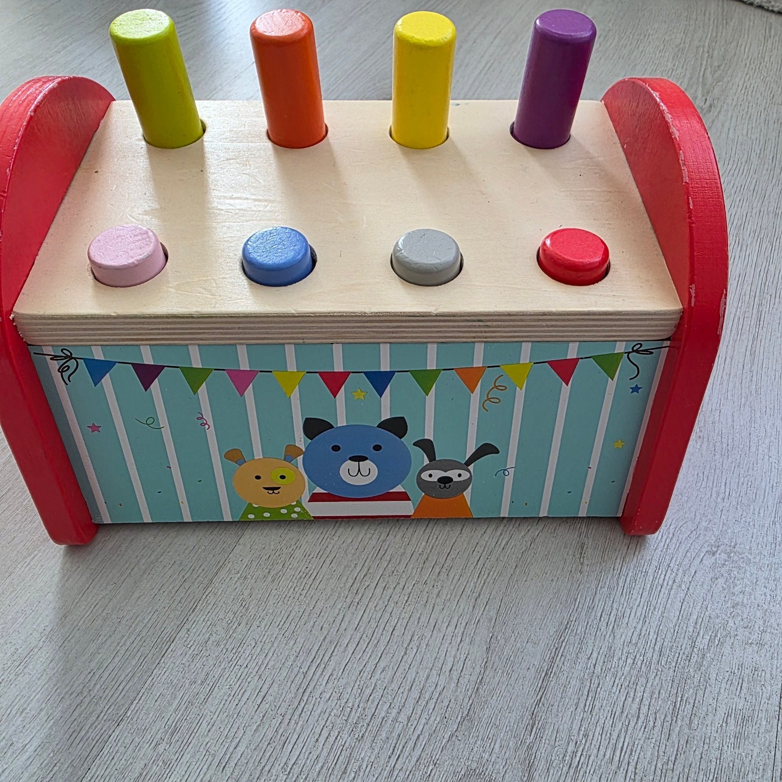 Houten Hamertje Tik Speelgoed met Kleurrijke Hamer, Ophalen of Verzenden
