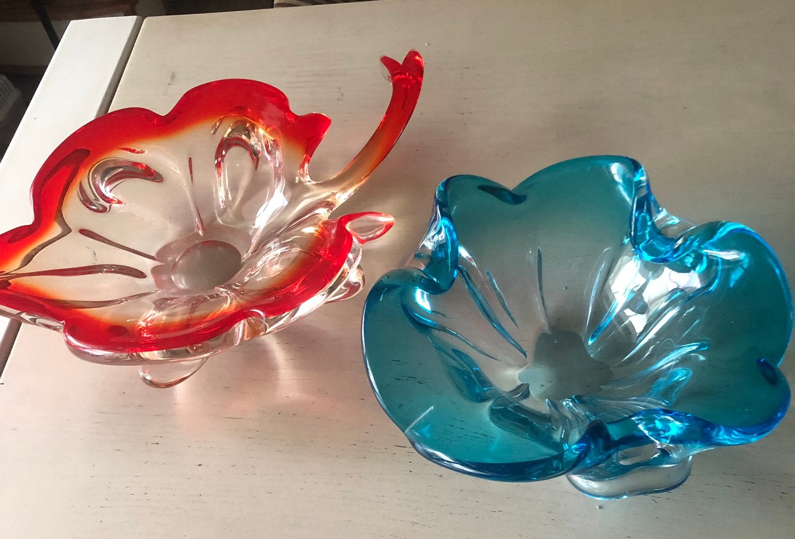 Vintage murano schalen (2), Antiek en Kunst, Antiek | Glas en Kristal, Ophalen of Verzenden