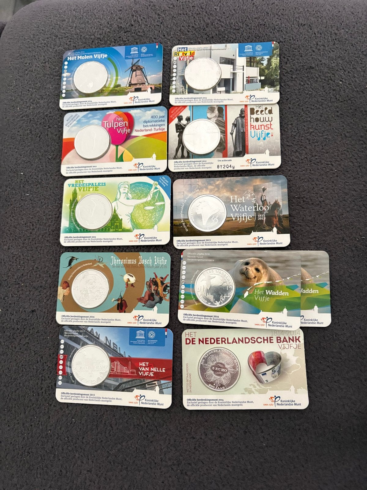 Nederlandse Vijfjes - Herdenkingsmunten, Postzegels en Munten, Ophalen of Verzenden, Koningin Beatrix, 5 gulden, Setje