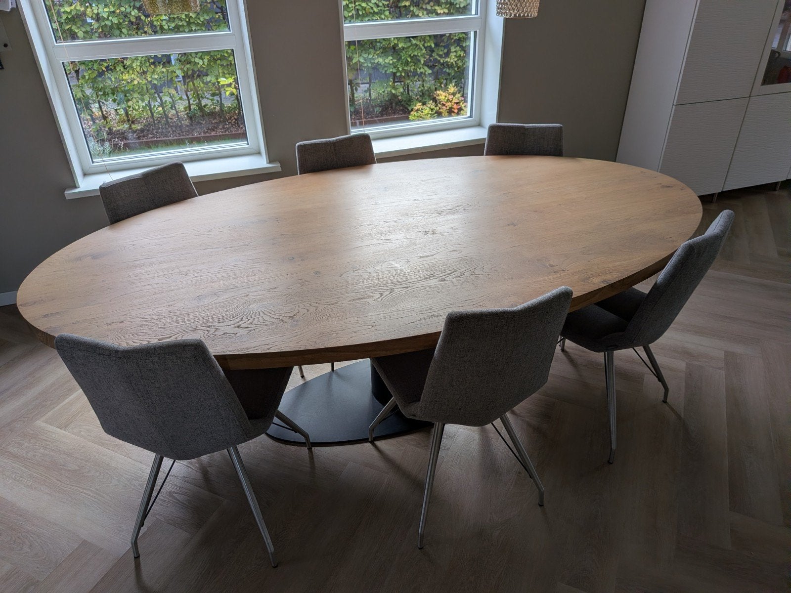 Eettafel Table du Sud ovaal eiken 240x130 + 6 XOOON stoelen, Ophalen, 100 tot 150 cm, Eikenhout, 200 cm of meer