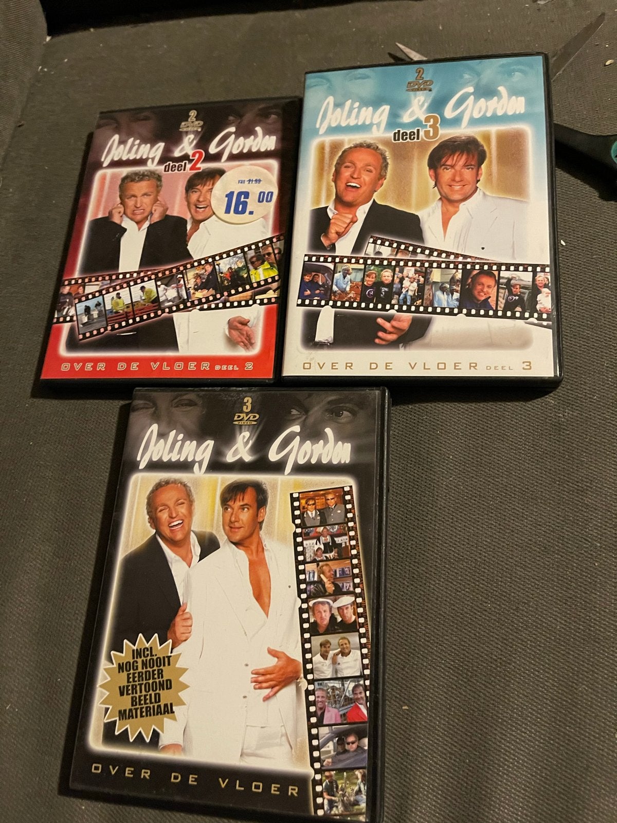Joling & Gordon: Over de Vloer Deel 1 2 & 3 DVD's, Gebruikt, Alle leeftijden, Nederlands, Komedie
