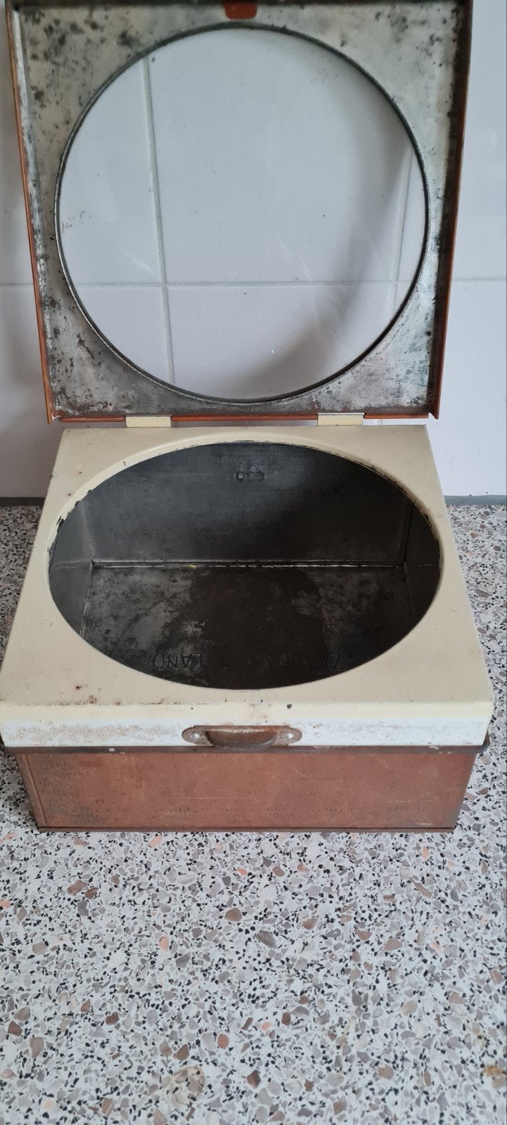 Vintage  verkade  koek trommel met Glazen Deksel, Ophalen