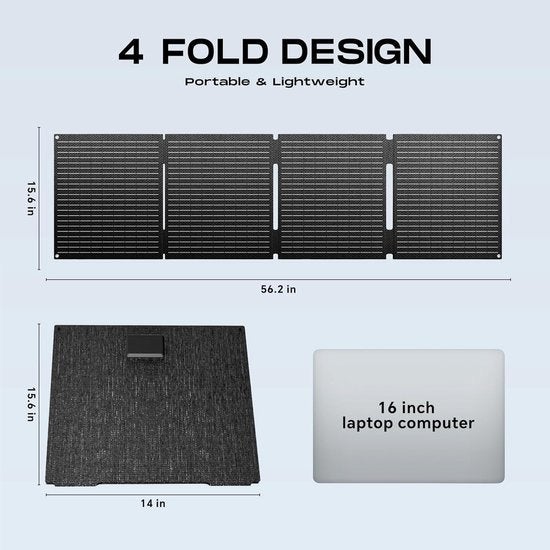 100W Draagbaar Zonnepaneel – Opvouwbaar Solar Charger, Corvance B.V., Verzenden, Nieuw, Corvancebol@gmail.com