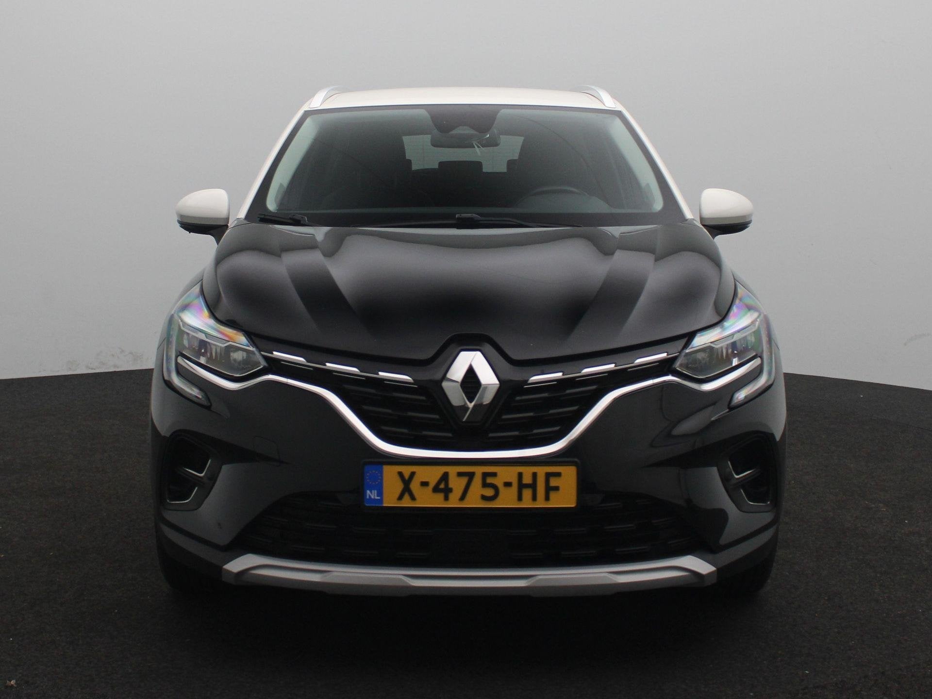 Renault Captur 1.6 E-Tech full hybrid 145 techno | Apple Car, Auto's, Gebruikt, 715 kg, Leder en Stof, Zwart