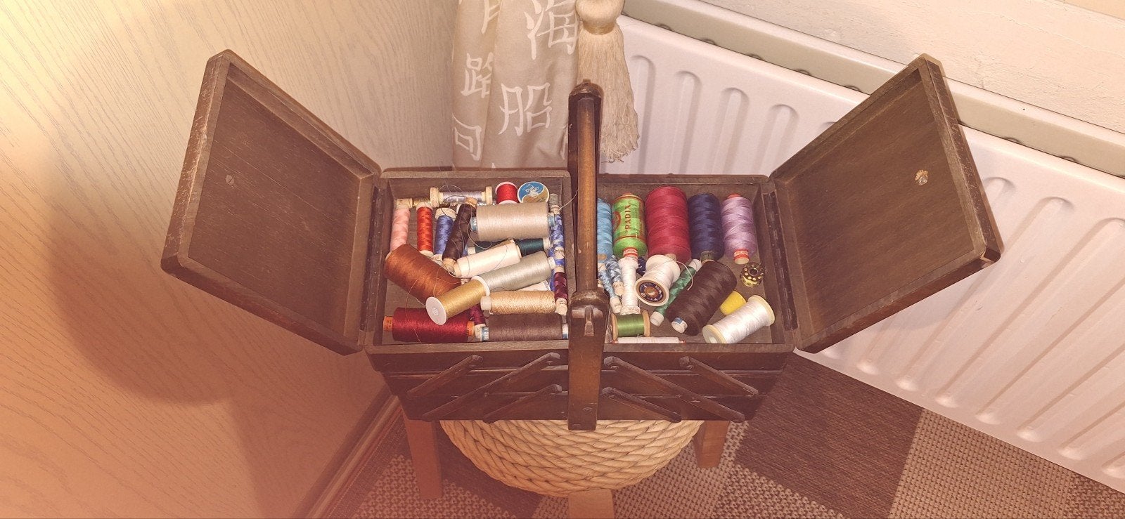 Oud naaikistje, Hobby en Vrije tijd, Naaien en Fournituren, Ophalen, Gebruikt