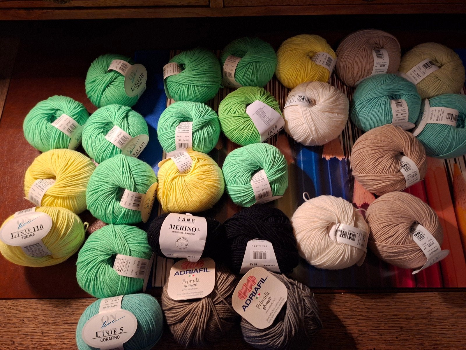 27x50 gram breiwol ONline, Lang en Adriafil, ONline  Lang  Adrafil, Nieuw, Ophalen of Verzenden, Breien
