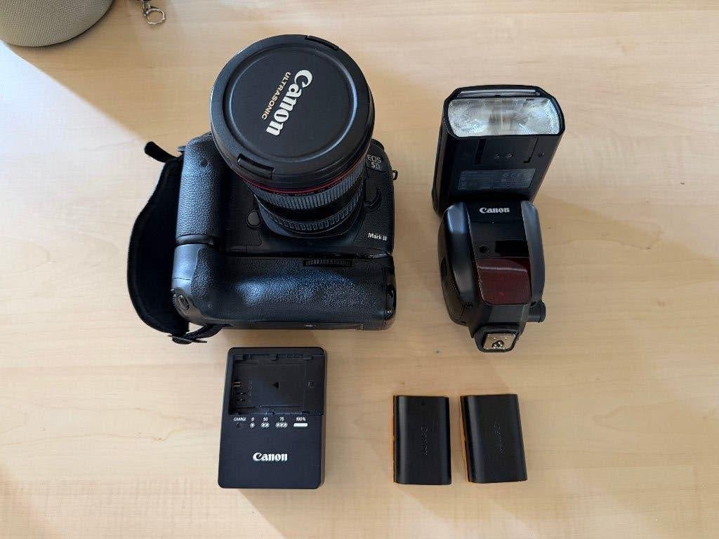 Canon 5D-mark III met lens, flitser en accessoires, Ophalen, Spiegelreflex, Canon, Zo goed als nieuw