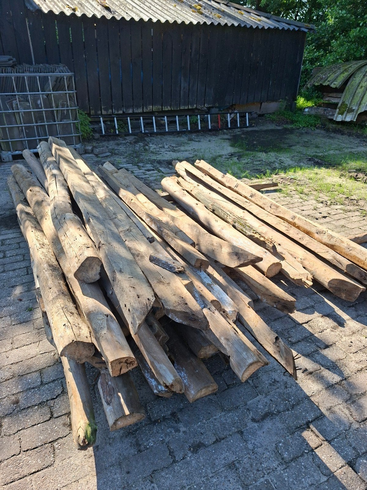 110m dennensporen, diverse lengtes tot 3,70 mtr, Ophalen, Gebruikt