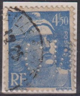 Frankrijk 1950 Marianne Perfins, Verzenden, Gestempeld, Overige thema's