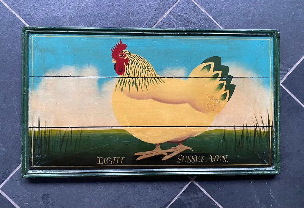 Mooi schilderij op hout van Sussex-hen, Huis en Inrichting, Woonaccessoires | Schilderijen, Tekeningen en Foto's, Ophalen of Verzenden