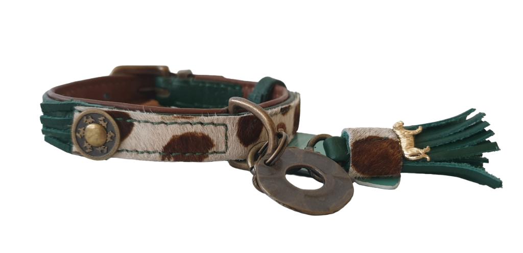 DWAM Ivy Halsband Groen-Tijger XXS Nekomtrek 20-26 cm KXXXJE, Ophalen of Verzenden, Handgemaakt, Nieuw