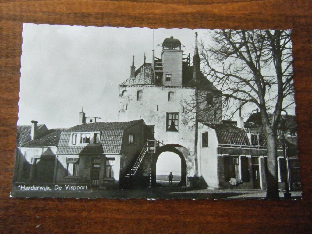 V12 - Harderwijk - Vispoort - Mooi/Oud, Ophalen of Verzenden, 1940 tot 1960, Gelderland
