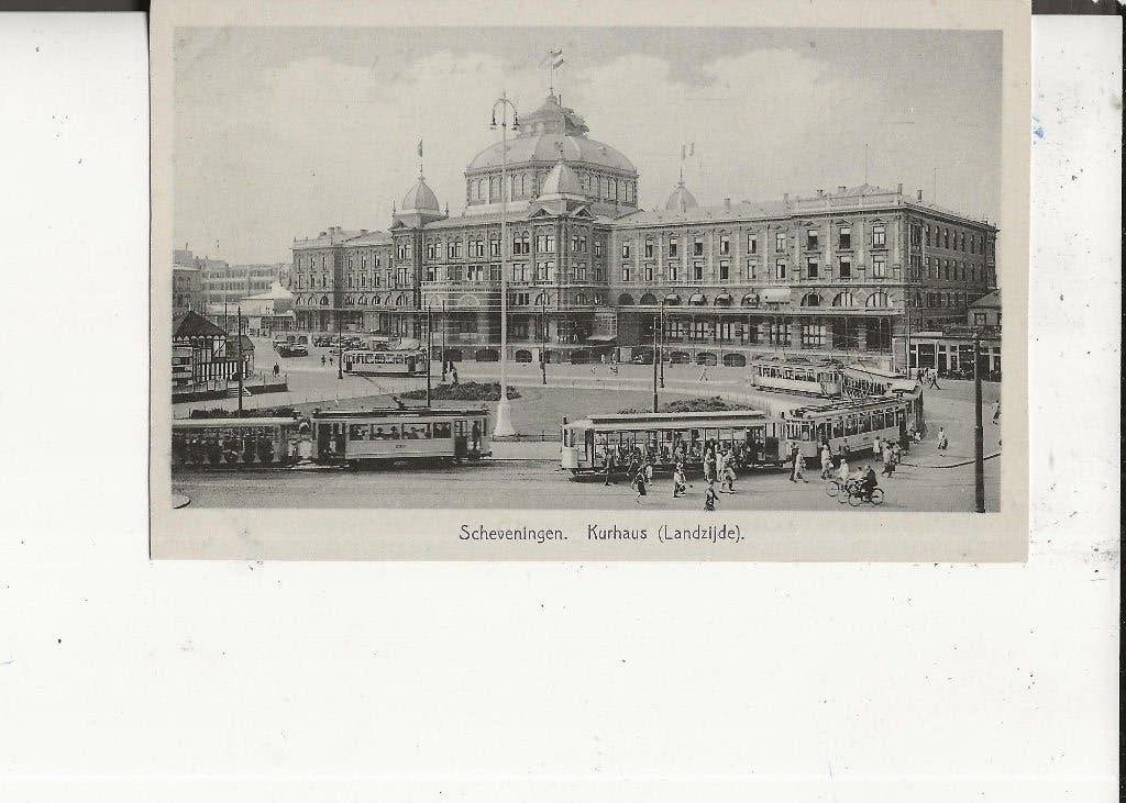 Scheveningen Kurhaus Landzijde met open trams W & S, Verzamelen, Ophalen of Verzenden, Voor 1920, Ongelopen, Zuid-Holland
