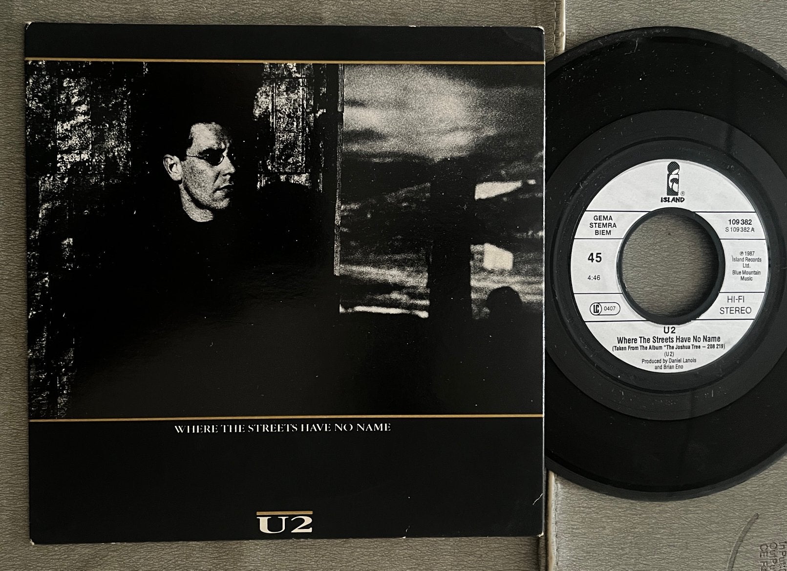 U2 - Where the streets have no name 7” EU 1987, Gebruikt, 7 inch, Ophalen of Verzenden, Pop