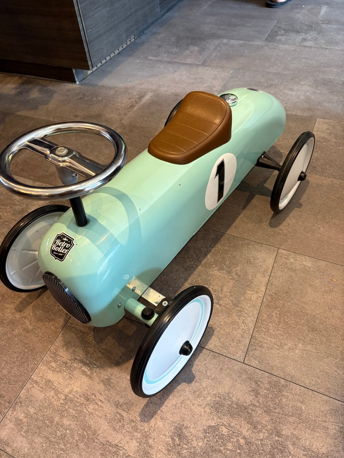 Retro Roller Loopauto Mintgroen - Zo goed als nieuw, Ophalen, Zo goed als nieuw, Loopvoertuig