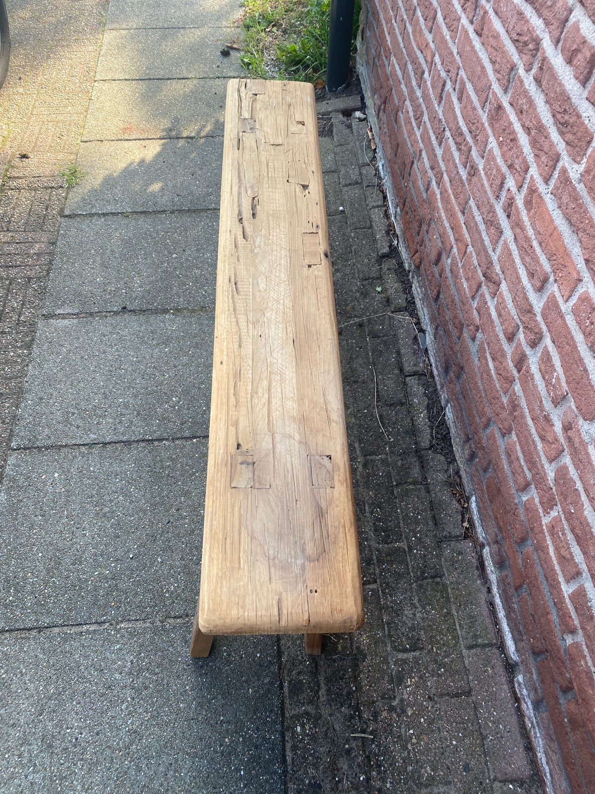Houten bankje, Ophalen, Zo goed als nieuw, Hout
