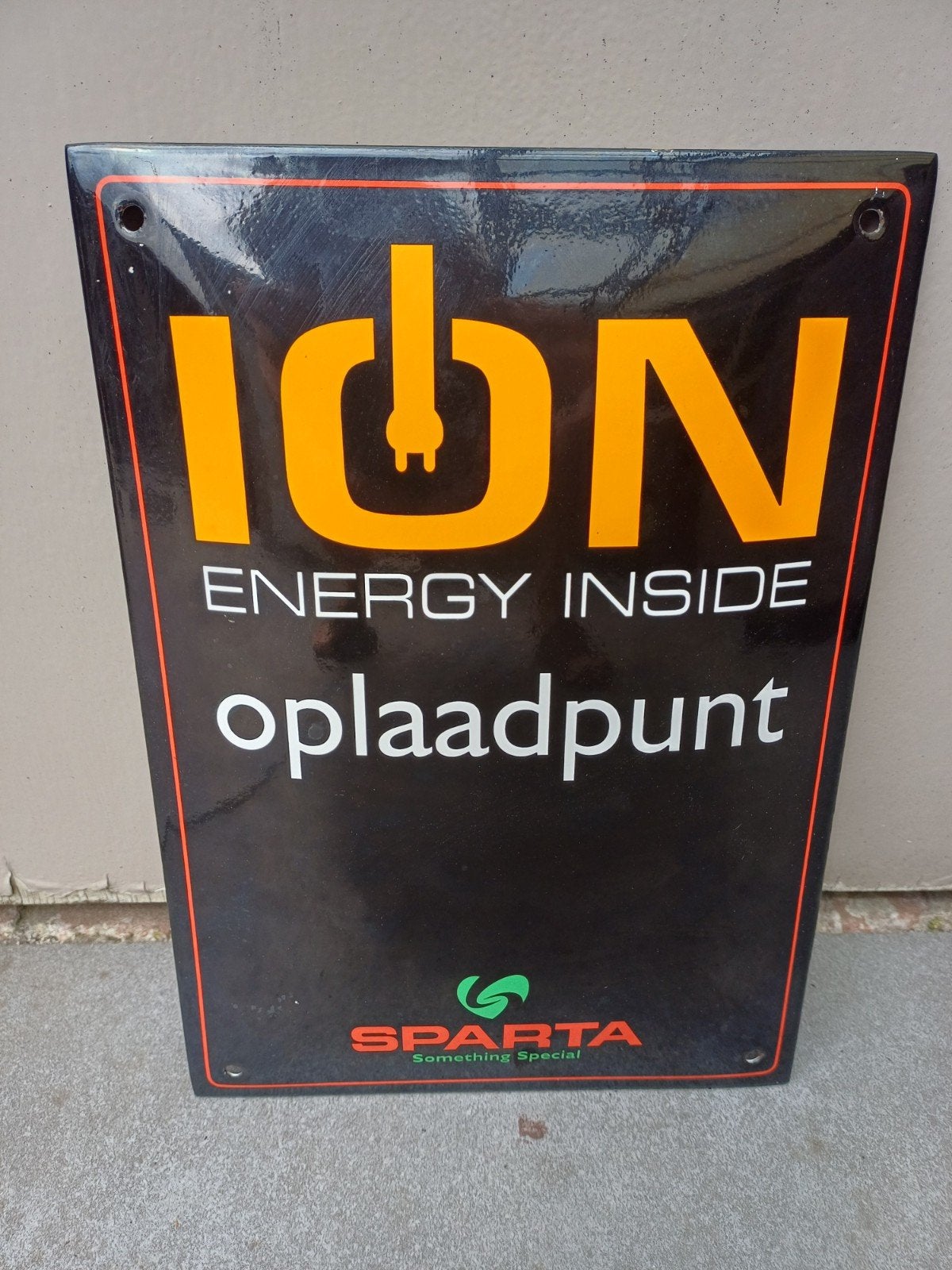 Emaille bord Sparta Ion, Ophalen of Verzenden, Zo goed als nieuw, Reclamebord