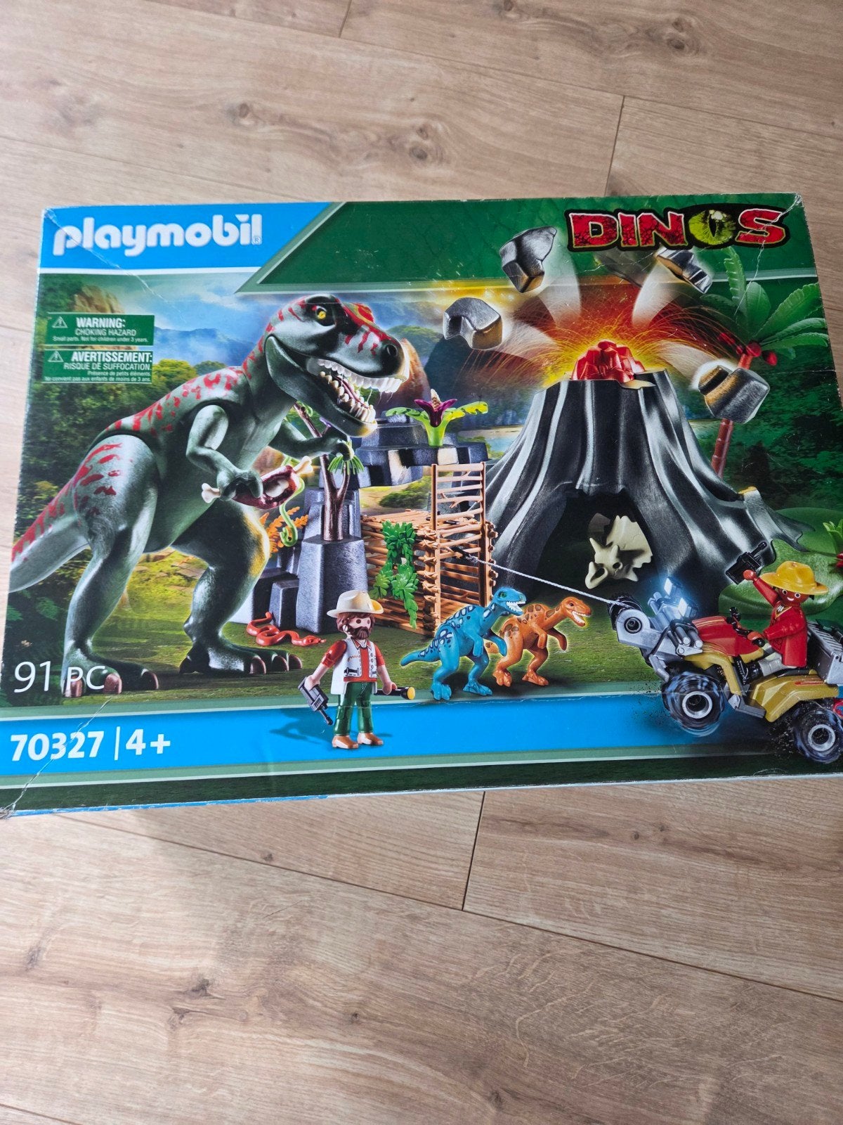 Playmobil Dinos 70327 Vulkaan met T-Rex - Bijna compleet, Complete set, Overige typen, Ophalen of Verzenden, Zo goed als nieuw