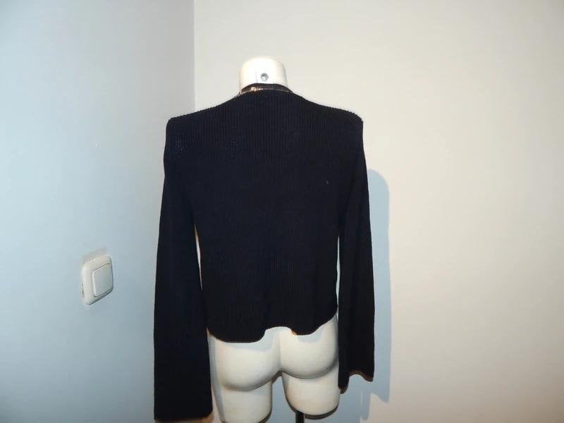 Maje chique gebreid vest afgezet met gouden ketting 2/M, Maat 38/40 (M), Verzenden, Zwart, Maje