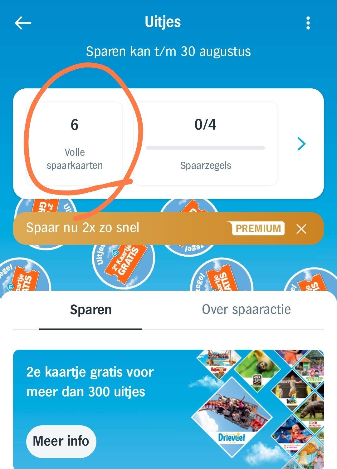 6 Volle Uitjes spaarkaarten (elk voor €1), Verzamelen, Ophalen