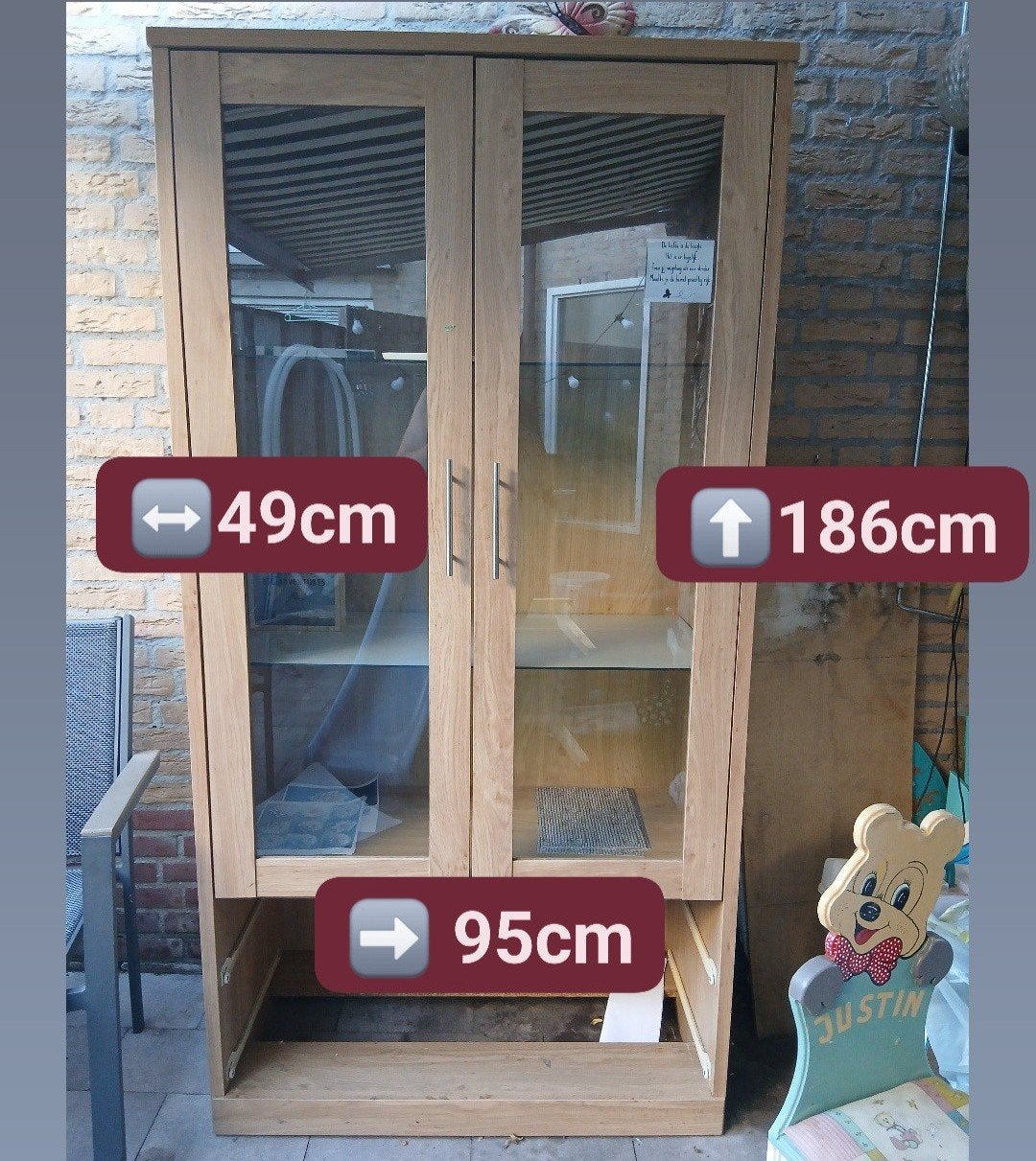 Vitrine kast, Tuin en Terras, Tuinhuizen, Gebruikt, Overige typen, 2 ramen, Ophalen