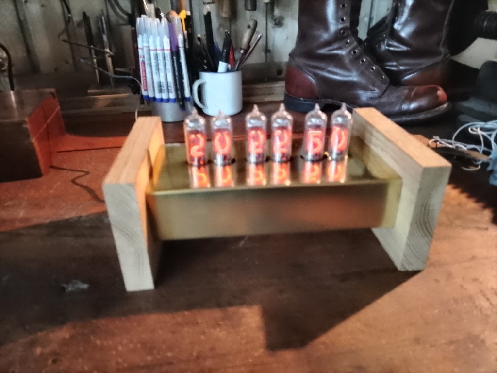 nixie klok met 6x IN14 tubes, Vintage, Handgemaakt, Nieuw, Ophalen of Verzenden