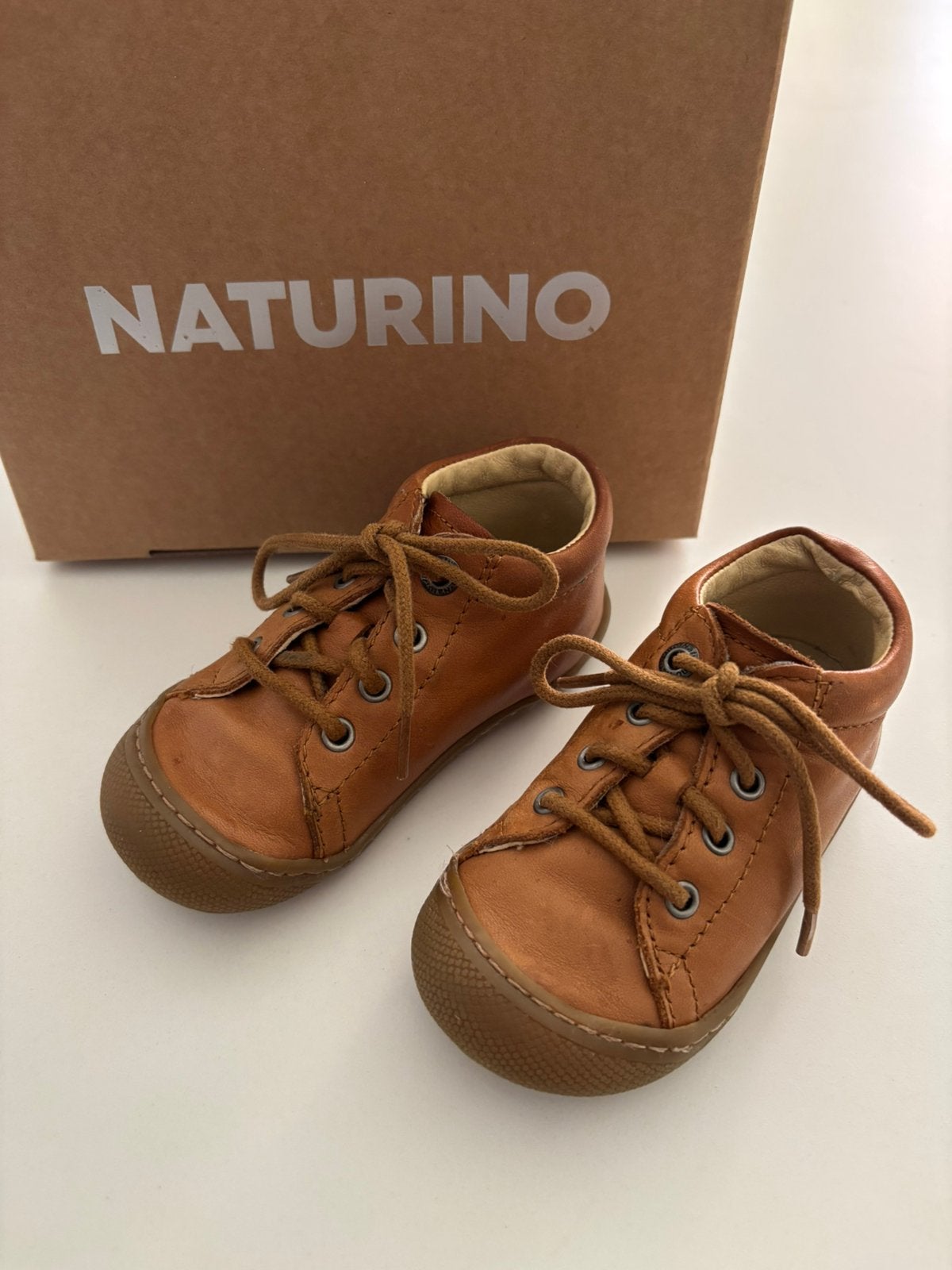 Naturino Cocoon kinderschoenen maat 22 cognac leer, Ophalen, Zo goed als nieuw, Jongetje, Schoentjes