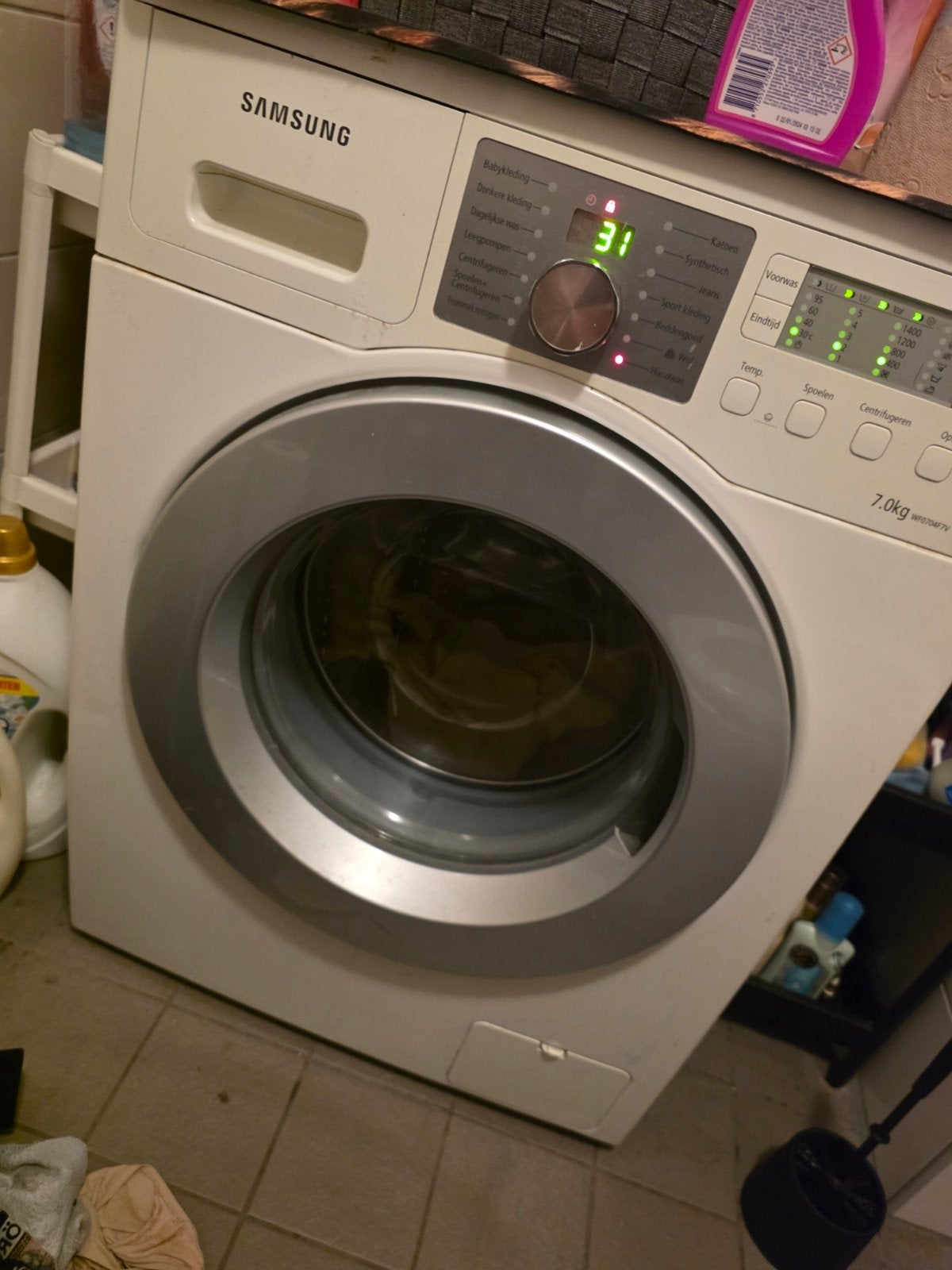 Samsung wasmachine - Hendel defect, werkt nog perfect, Ophalen, 1200 tot 1600 toeren, 85 tot 90 cm