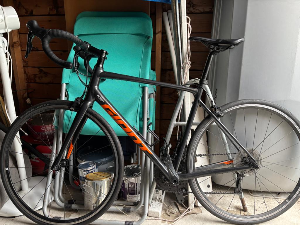 Giant contend racefiets, Fietsen en Brommers, Fietsen | Racefietsen, Ophalen, Gebruikt, Velgrem, Aluminium