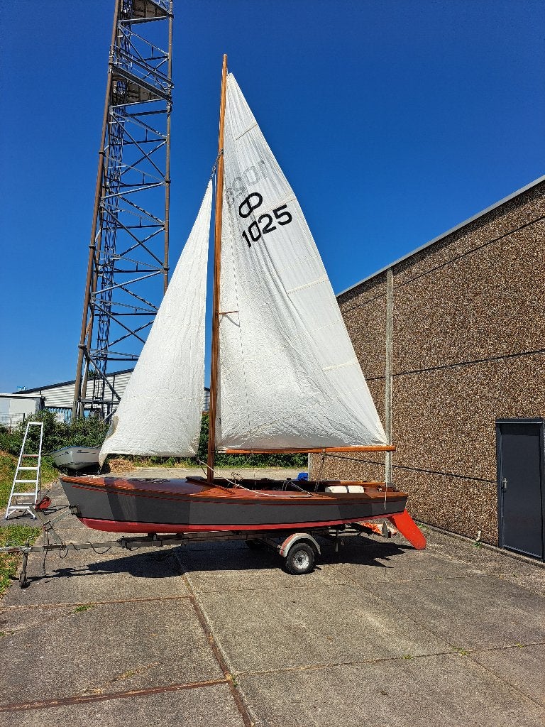 Houten Schakel Zeilboot (1025) met Atlanta Kanteltrailer, Ophalen, Gebruikt, Minder dan 15 m², Overige typen