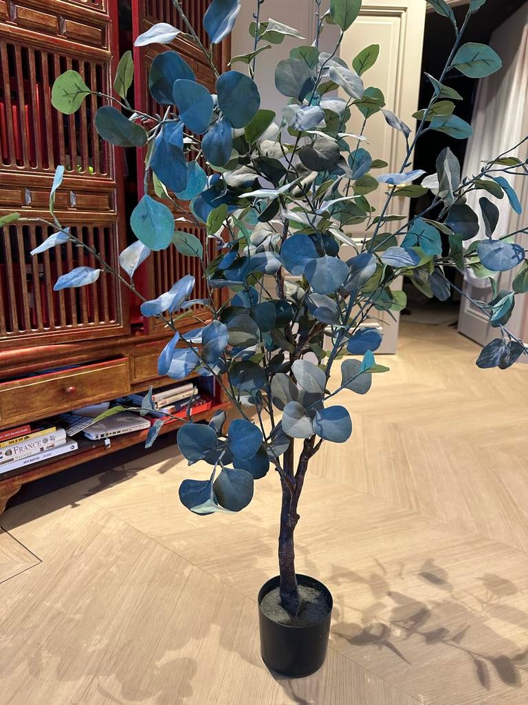 Grote kunstplant eucalyptus - 130 cm hoog, 90 cm breed, Ophalen, Binnen, Groen, Kunstplant