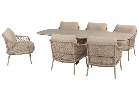 Sardinia low dining stoelen + Nevada low dining tafel 250 x, Niet ingevuld, 6 zitplaatsen, Niet ingevuld, Ophalen of Verzenden